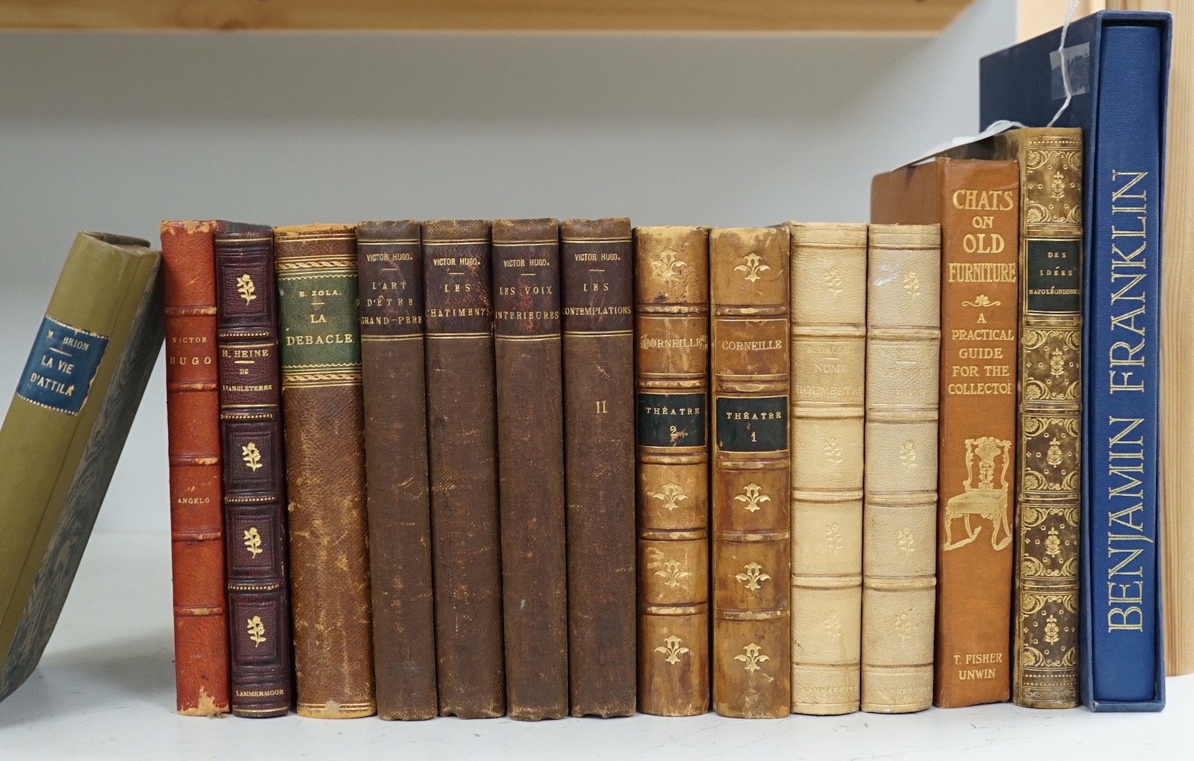 A small quantity of leather bound books